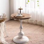 Table d'appoint sur pied noire et blanche Maxax