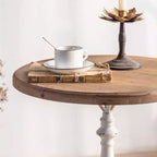 Table d'appoint sur pied noire et blanche Maxax