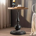 Table d'appoint sur pied noire et blanche Maxax