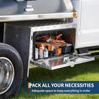 Boîte à outils sous plateau pour camion, coffre de rangement en aluminium strié verrouillable, loquet étanche en T