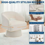 Fauteuil pivotant à 360° - Fauteuil de salon en polaire Teddy, dossier ajouré ergonomique, fauteuil d'appoint pour chambre, bureau, appartement