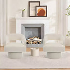 Fauteuil pivotant à 360° - Fauteuil de salon en polaire Teddy, dossier ajouré ergonomique, fauteuil d'appoint pour chambre, bureau, appartement