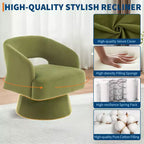 Fauteuil pivotant à 360° - Fauteuil de salon en polaire Teddy, dossier ajouré ergonomique, fauteuil d'appoint pour chambre, bureau, appartement