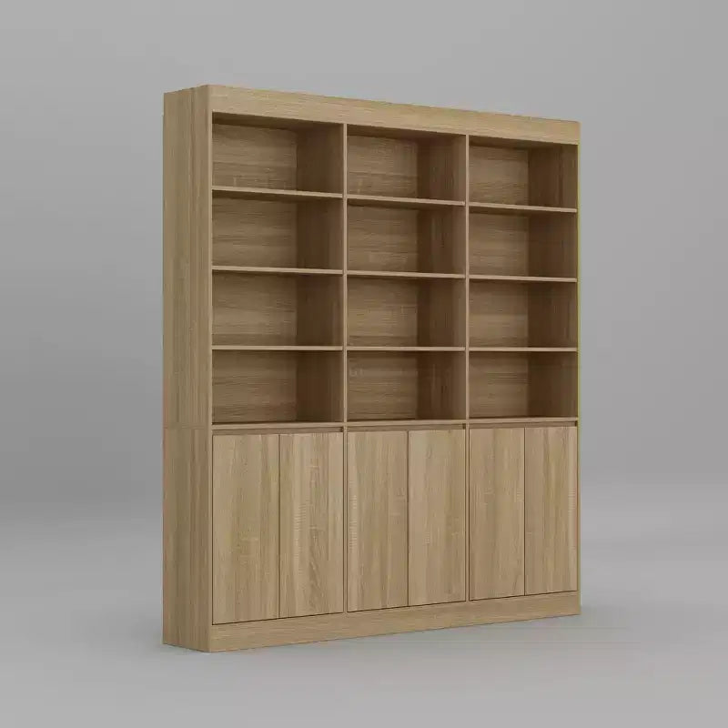 Meuble de Rangement de Cuisine Grande Capacité Famapy 70.9, 12 Étagères Ouvertes et Rangement à 6 Portes, Vaisselier Finition Chêne pour Cuisine et Salle à Manger