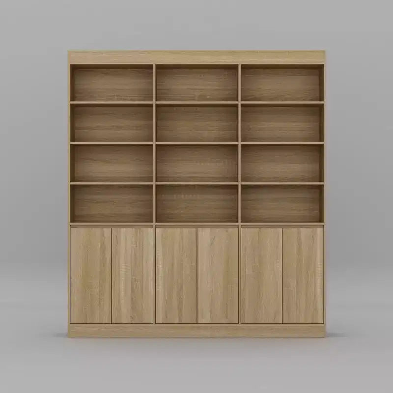 Meuble de Rangement de Cuisine Grande Capacité Famapy 70.9, 12 Étagères Ouvertes et Rangement à 6 Portes, Vaisselier Finition Chêne pour Cuisine et Salle à Manger