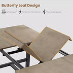 Table à manger industrielle extensible 63-83 po pour 6-8 personnes - Table de cuisine extensible avec cadre en métal robuste pour salle à manger, cuisine et fêtes