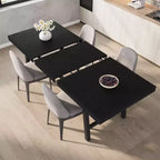 Table à manger industrielle extensible 63-83 po pour 6-8 personnes - Table de cuisine extensible avec cadre en métal robuste pour salle à manger, cuisine et fêtes
