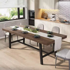 Table à manger industrielle extensible 63-83 po pour 6-8 personnes - Table de cuisine extensible avec cadre en métal robuste pour salle à manger, cuisine et fêtes