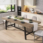 Table à manger industrielle extensible 63-83 po pour 6-8 personnes - Table de cuisine extensible avec cadre en métal robuste pour salle à manger, cuisine et fêtes