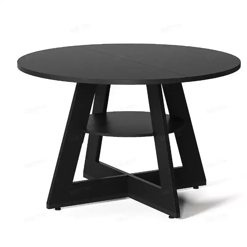 Bestier 47 Round Dinning Table for 4 People, Kitchen Dining Room Circle Dinner Pedestal Table,Space Saving Wood Kitchen & Dining Room