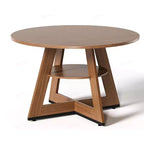Bestier Table à manger ronde de 47" pour 4 personnes, table de salle à manger circulaire sur pied, table de cuisine et de salle à manger en bois peu encombrante