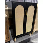 Door Curved Rattan Cabinet - High Version, Elegant Design, Improved Durability, Expanded Space, Easy Assembly