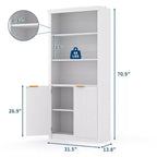 Bibliothèque haute à 5 niveaux avec portes et tiroir, 80 cm de large, étagère moderne autoportante, meuble de rangement réglable pour bureau à domicile ou salon