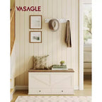 VASAGLE Coffre de Rangement, Banc de Rangement avec 2 Tiroirs en Tissu, Style Ferme, 40 x 100 x 50.5 cm