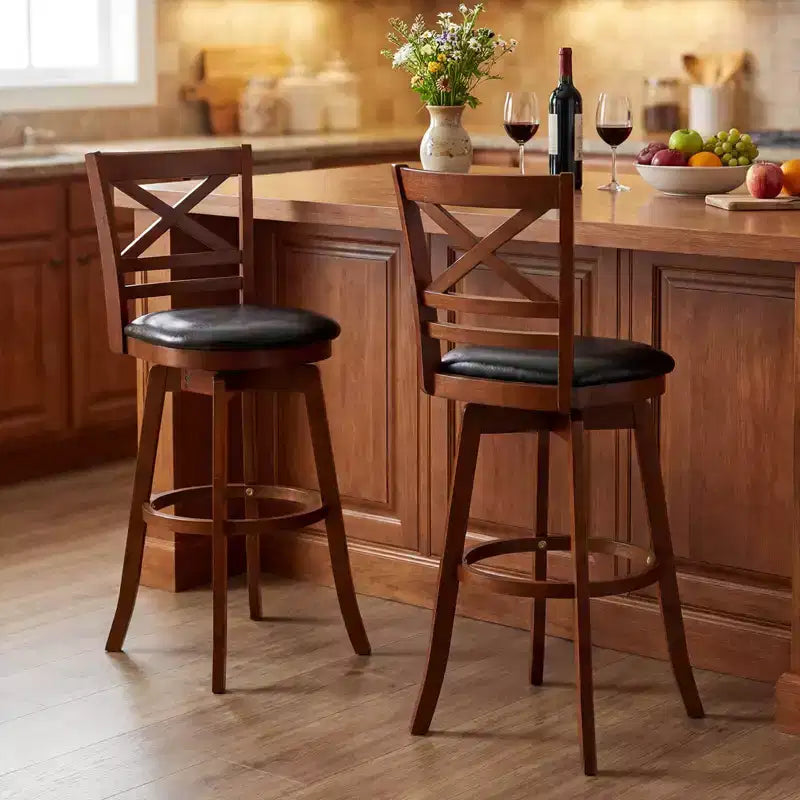 Tabourets de bar pivotants Costway 30,5, lot de 2/4, avec dossier et assise rembourrée en similicuir, pour pub