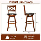 Tabourets de bar pivotants Costway 30,5, lot de 2/4, avec dossier et assise rembourrée en similicuir, pour pub