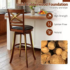 Tabourets de bar pivotants Costway 30,5, lot de 2/4, avec dossier et assise rembourrée en similicuir, pour pub