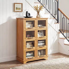 Christopher Knight Home Bradley Armoire de Rangement Moderne de Style Ferme en Bois avec 8 Portes Vitrées