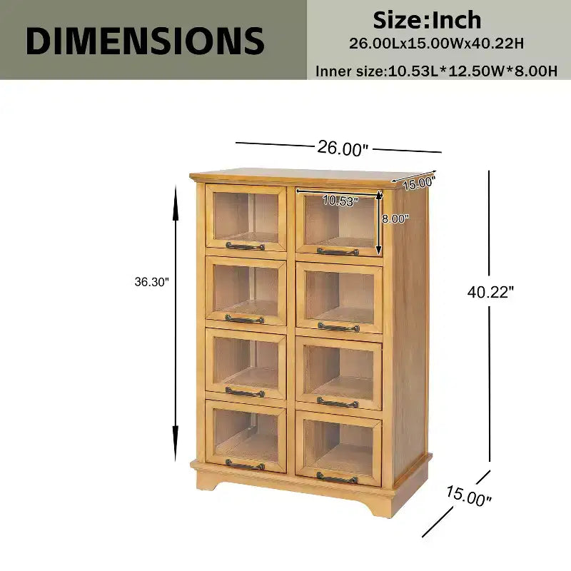Christopher Knight Home Bradley Armoire de Rangement Moderne de Style Ferme en Bois avec 8 Portes Vitrées