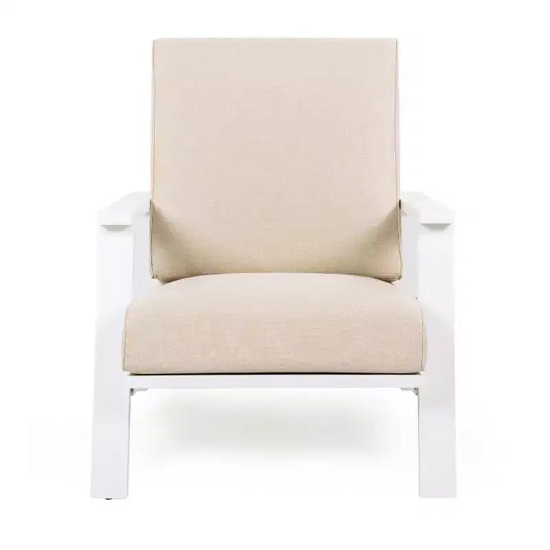 Chaise longue d'extérieur FurnitureR avec coussin, fauteuil de jardin moderne avec cadre solide, chaise d'appoint de terrasse confortable pour patio, jardin et balcon