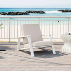 Chaise longue d'extérieur FurnitureR avec coussin, fauteuil de jardin moderne avec cadre solide, chaise d'appoint de terrasse confortable pour patio, jardin et balcon