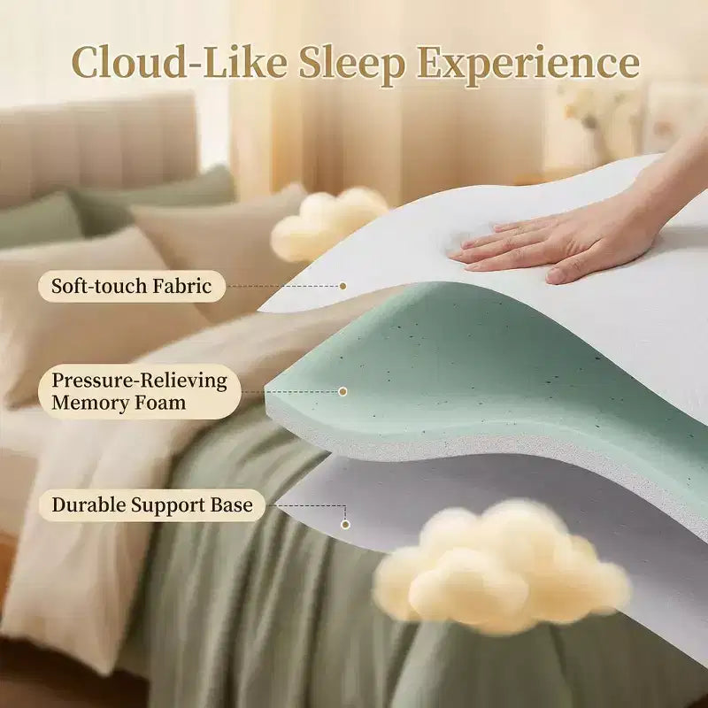 Surmatelas Dyonery de 10 cm pour canapé-lit double, en mousse à mémoire de forme au gel rafraîchissant avec housse lavable, certifié CertiPUR-US pour les canapés convertibles