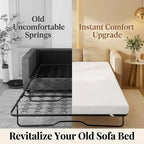 Surmatelas Dyonery de 10 cm pour canapé-lit double, en mousse à mémoire de forme au gel rafraîchissant avec housse lavable, certifié CertiPUR-US pour les canapés convertibles