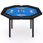 Table de poker pliante de 48 pouces, Table de jeu octogonale avec bords rembourrés, Porte-gobelets en acier inoxydable, Pieds repliables, 8 joueurs pour le Texas Hold'em