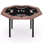 48 Folding Poker Table  Octagon Game Table with Padded Rails, Stainless Steel Cup Holders, Collapsible Legs  8 Players for Texas Hold'em Games
