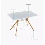 FurnitureR Bureau d'ordinateur moderne avec plateau en MDF et pieds en métal, Table d'étude pour bureau à domicile, Bureau de travail contemporain pour chambre à coucher ou salle d'étude