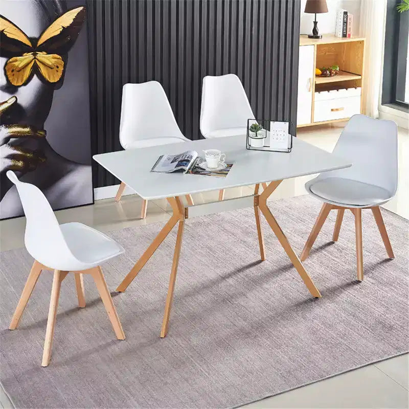 FurnitureR Bureau d'ordinateur moderne avec plateau en MDF et pieds en métal, Table d'étude pour bureau à domicile, Bureau de travail contemporain pour chambre à coucher ou salle d'étude