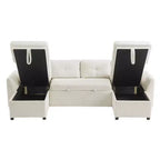 Canapé d'angle convertible Whisen Modern Fabric 107 avec grand espace de rangement et ports USB