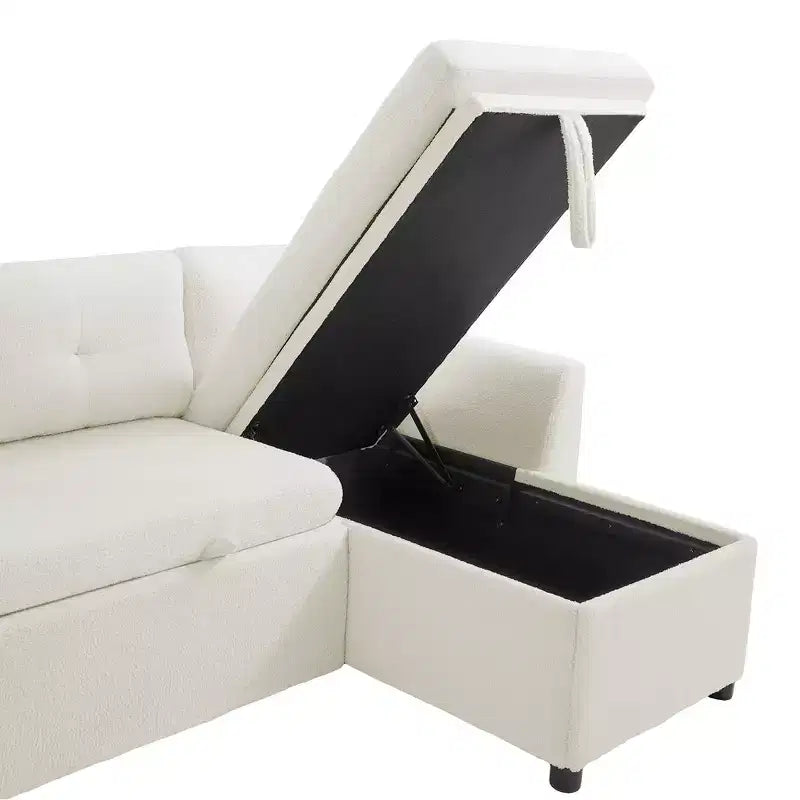 Canapé d'angle convertible Whisen Modern Fabric 107 avec grand espace de rangement et ports USB