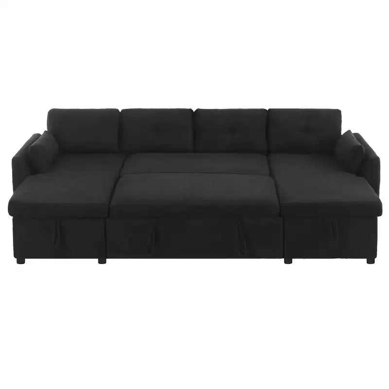 Canapé d'angle convertible Whisen Modern Fabric 107 avec grand espace de rangement et ports USB