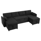Canapé d'angle convertible Whisen Modern Fabric 107 avec grand espace de rangement et ports USB