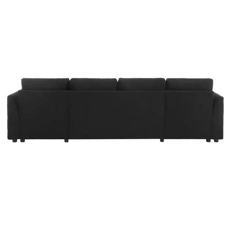 Canapé d'angle convertible Whisen Modern Fabric 107 avec grand espace de rangement et ports USB