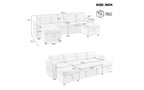 Canapé d'angle convertible Whisen Modern Fabric 107 avec grand espace de rangement et ports USB