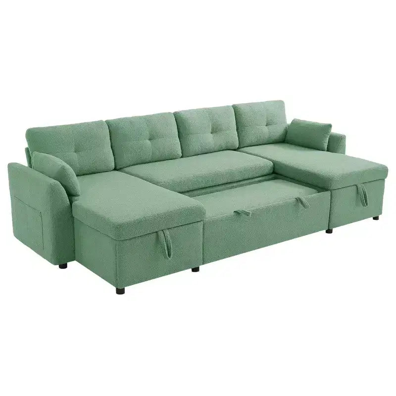 Canapé d'angle convertible Whisen Modern Fabric 107 avec grand espace de rangement et ports USB