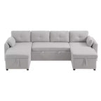 Canapé d'angle convertible Whisen Modern Fabric 107 avec grand espace de rangement et ports USB