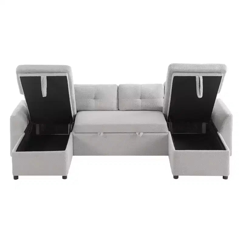 Canapé d'angle convertible Whisen Modern Fabric 107 avec grand espace de rangement et ports USB