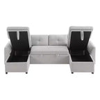 Canapé d'angle convertible Whisen Modern Fabric 107 avec grand espace de rangement et ports USB