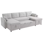Canapé d'angle convertible Whisen Modern Fabric 107 avec grand espace de rangement et ports USB