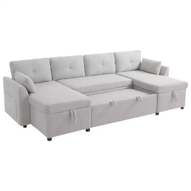 Canapé d'angle convertible Whisen Modern Fabric 107 avec grand espace de rangement et ports USB