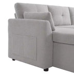 Canapé d'angle convertible Whisen Modern Fabric 107 avec grand espace de rangement et ports USB