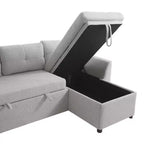 Canapé d'angle convertible Whisen Modern Fabric 107 avec grand espace de rangement et ports USB