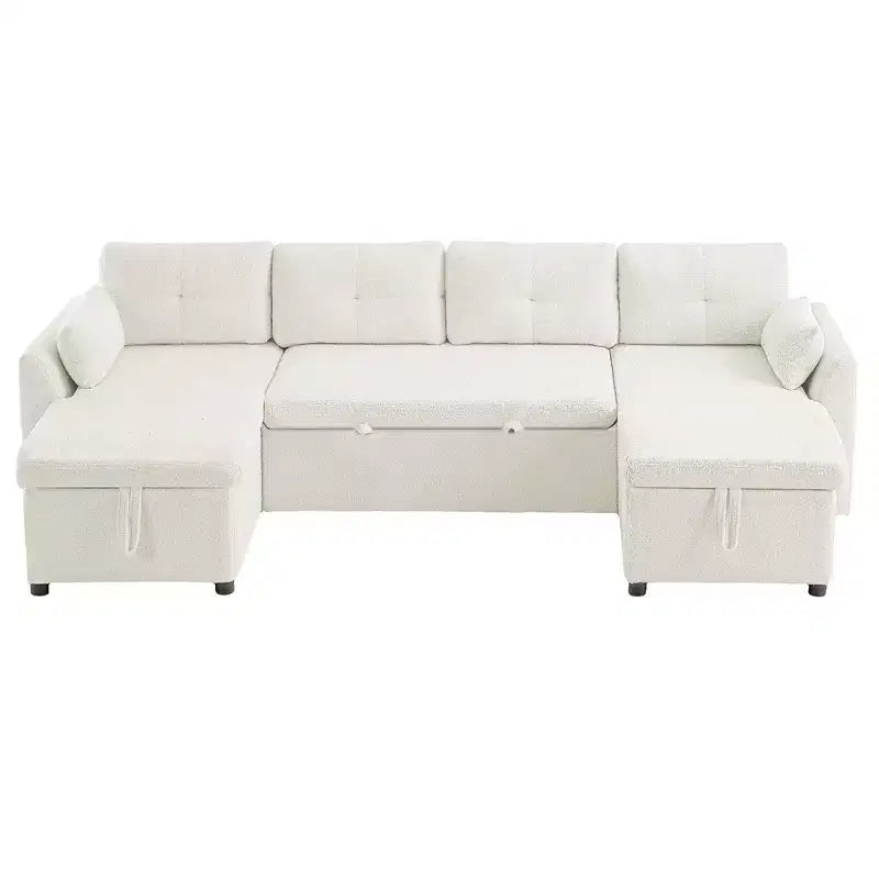 Canapé d'angle convertible Whisen Modern Fabric 107 avec grand espace de rangement et ports USB