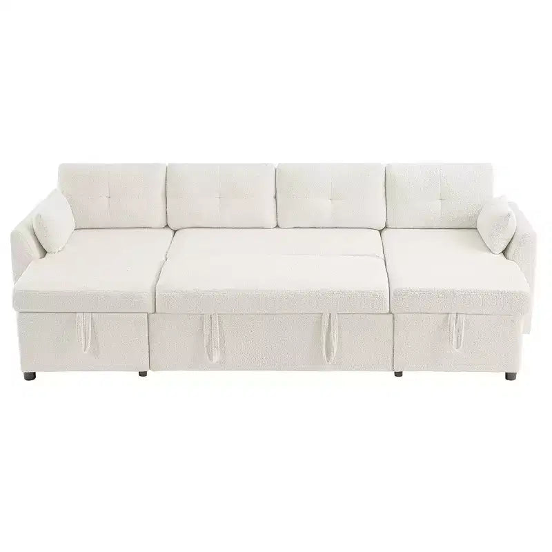 Canapé d'angle convertible Whisen Modern Fabric 107 avec grand espace de rangement et ports USB