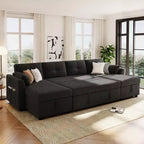 Canapé d'angle convertible Whisen Modern Fabric 107 avec grand espace de rangement et ports USB