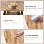 Table à manger ronde de 119 cm pour 4 personnes, table à manger de cuisine circulaire sur pied, table peu encombrante pour cuisine et salle à manger en bois
