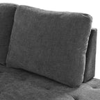 Canapé-lit sectionnel convertible Whisen avec rangement, ensemble de canapé-lit escamotable avec rangement caché - Gris
